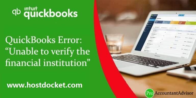 QuickBooks Error-Unable to verify the financial institution