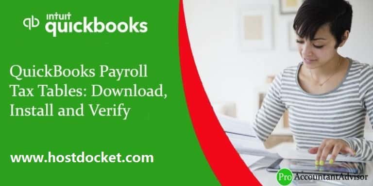 QuickBooks Payroll Tax Tables-Download, Install and Verify