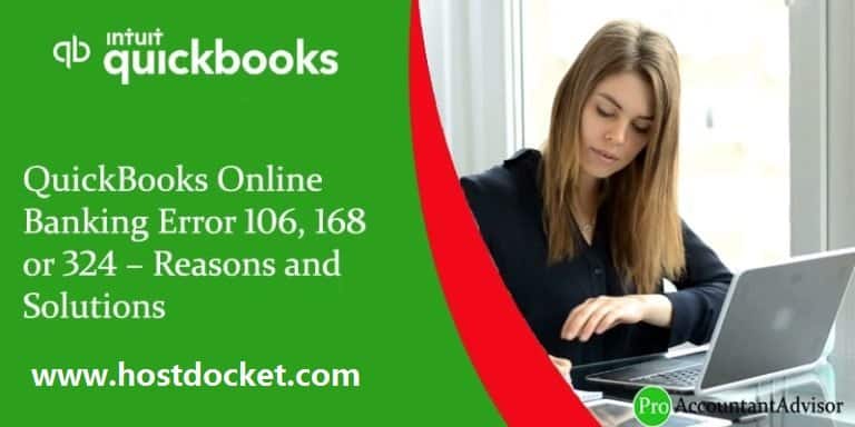 How to Fix QuickBooks Online Banking Error 106, 168 or 324?