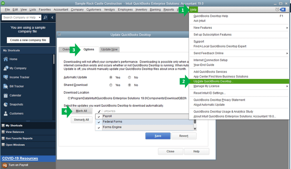 Update quickbooks desktop to fix quickbooks payroll error 15102