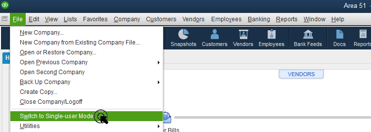 Switch to Single-user Mode - QuickBooks error code 6007