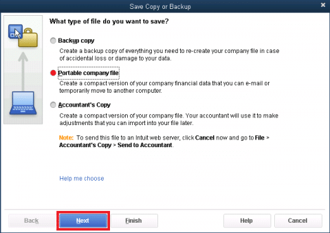 save or backup portable company