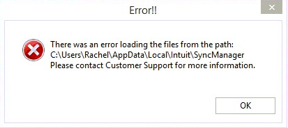 sync manager error message in QuickBooks 