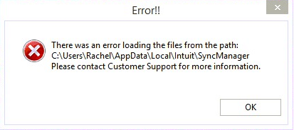 sync manager error message in QuickBooks