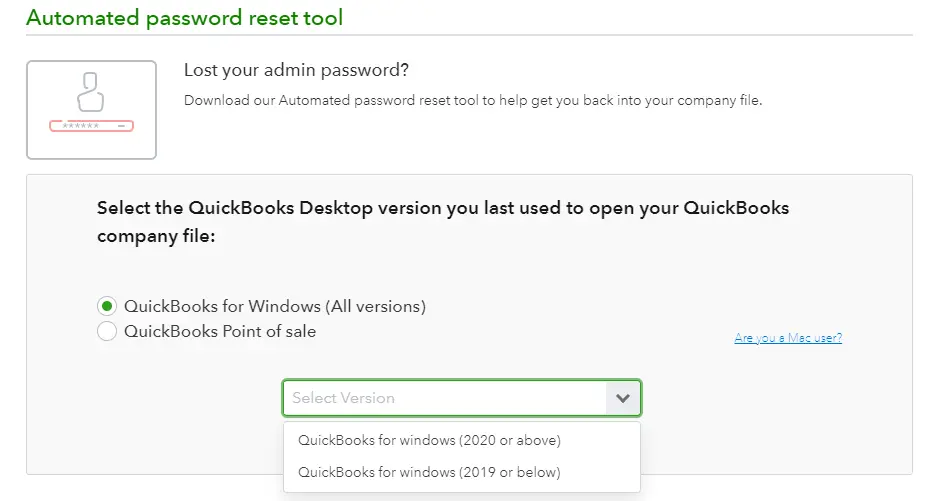 Automated password reset tool