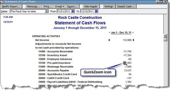 QuickZoom - QuickBooks