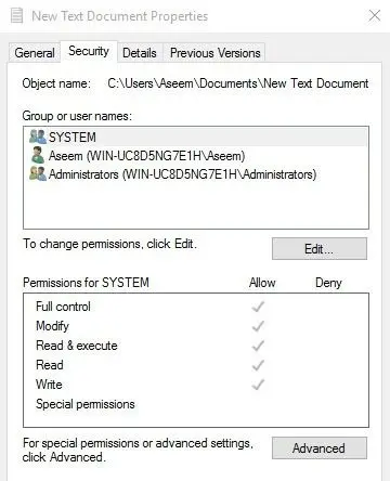 Edit permission for system user - QuickBooks error code 1303