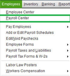 Payroll Center in QuickBooks - Screenshot