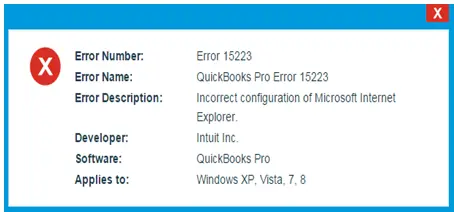 QuickBooks error code 15223