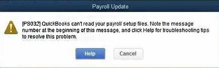 QuickBooks Payroll Error PS032 - Screenshot