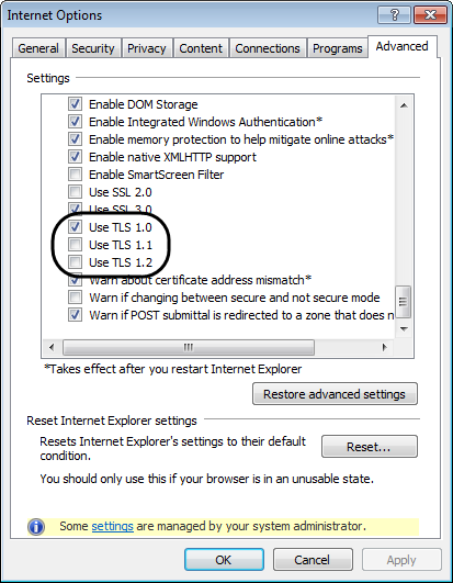 QB_TLS - Internet Options