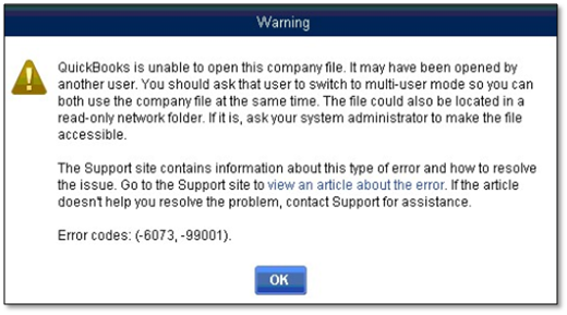 QuickBooks Error Code Message 6073