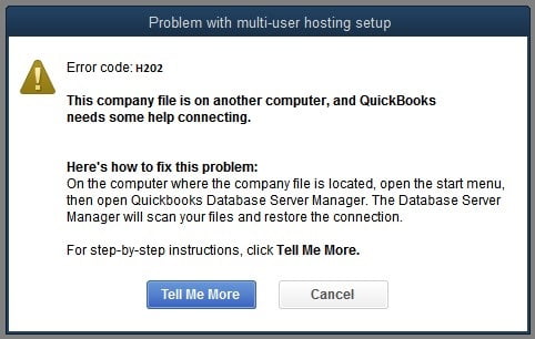 QuickBooks Error Message H202 