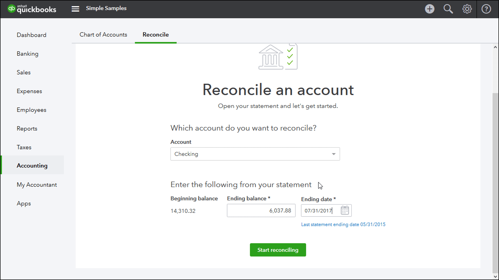 Reconcile An Account In QuickBooks Reconcile An Account In QuickBooks