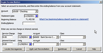 Reconciliation in quickbooks