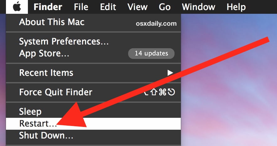 Restart the Mac system