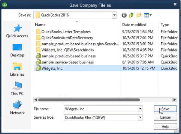 Restoring QuickBooks Files