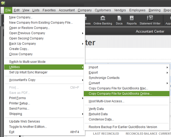 Save the company file in QuickBooks Online format - Pro Accountant Advisor
