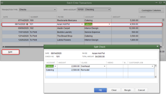 To add multiple split lines in the transaction