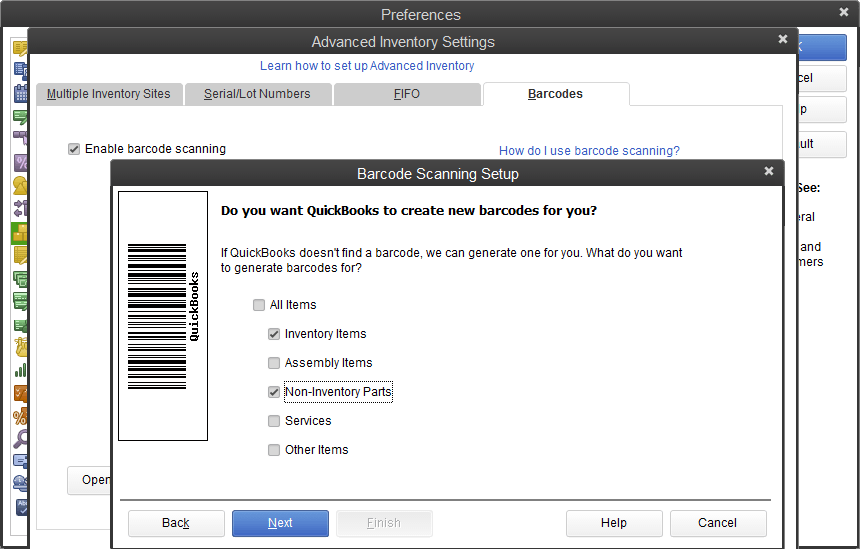 Working Systems and their uses using barcode -quickbooks advanced inventory