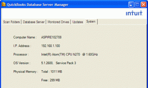 quickbooks database server manager System