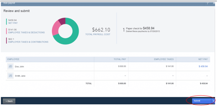How to create one-time payroll check in QuickBooks Online - Step 4