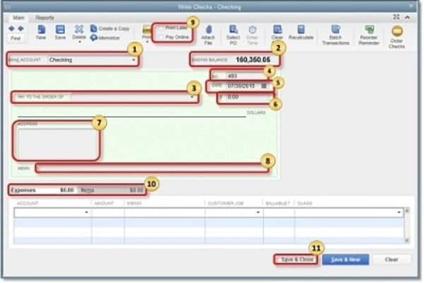 Printing Cheques - Screenshot