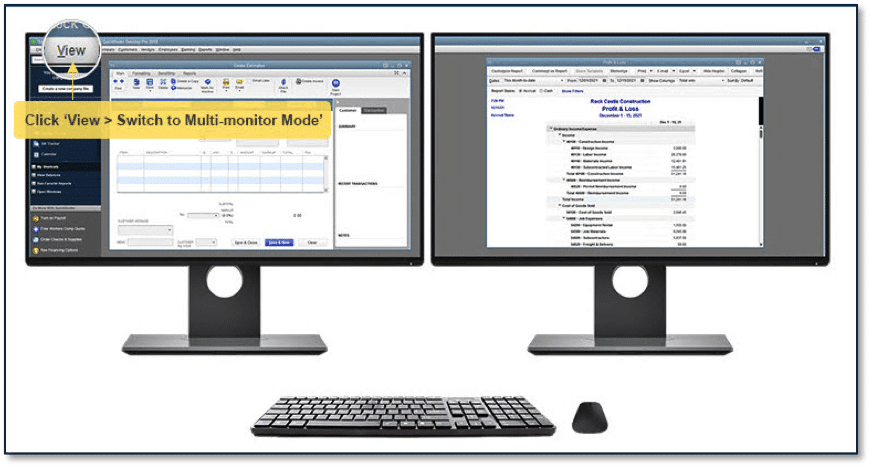 QuickBooks desktop 2018 features - Multi Monitor Suport