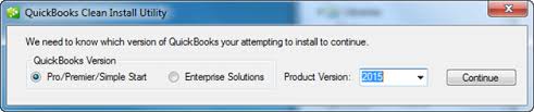 clean install tool in quickbooks - screenshot