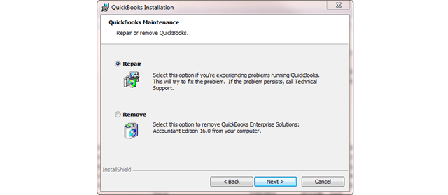 Repair Your QuickBooks Desktop - Screenshot