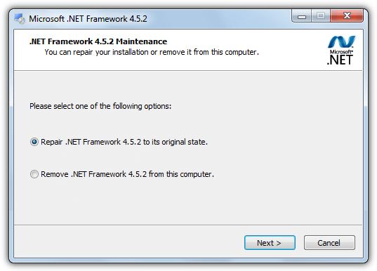Repair or Reinstall Microsoft.Net - QuickBooks unrecoverable error