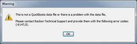 QuickBooks Error Message 6147