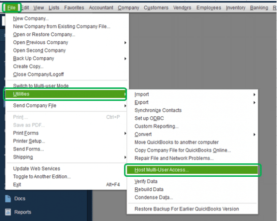 Check the hosting status of QuickBooks 