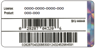 Intuit licence and product number - screenshot