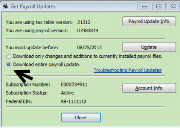 QuickBooks Payroll Tax Updates - 