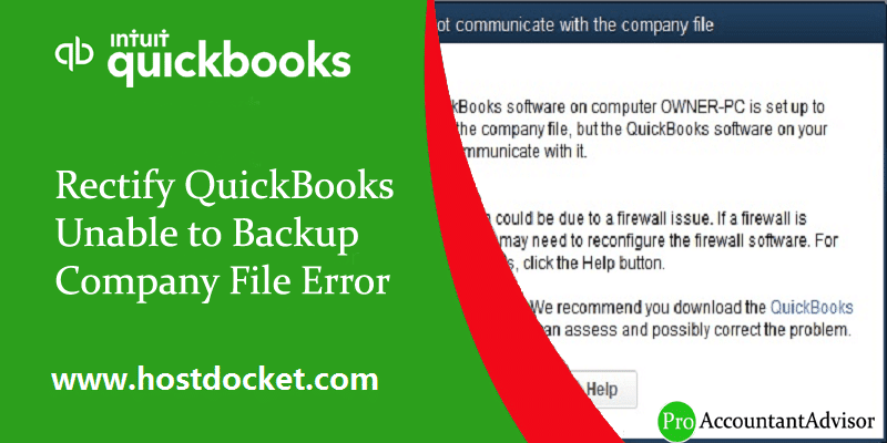 Rectify QuickBooks Unable to Backup Company File Error