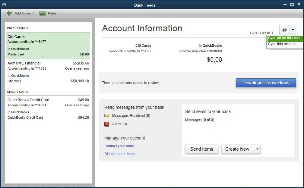 Update transactions - QuickBooks error 108