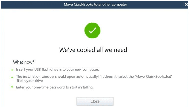 Moving QuickBooks to another computer