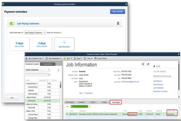 Automated payment reminders feature in QuickBooks desktop 2020