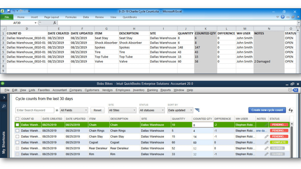 Inventory cycle count work-flow summary without Advanced Inventory 