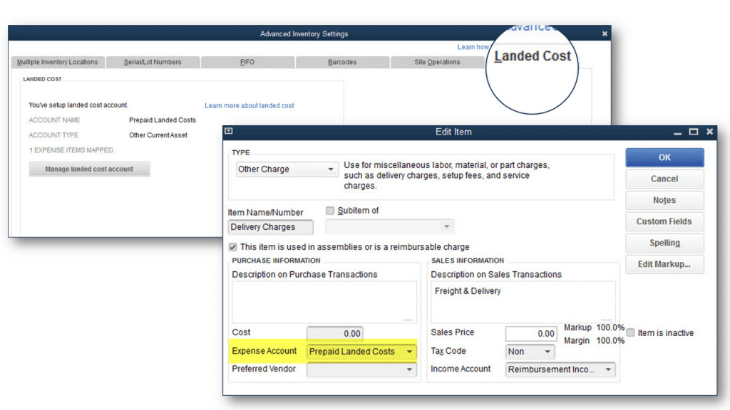 Landed cost work-flow summary 