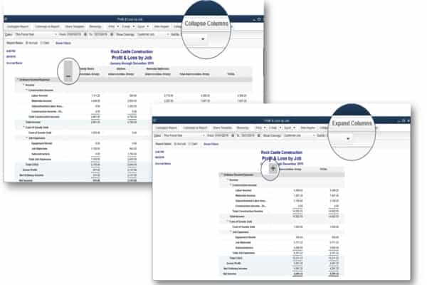 Newly introduced! Horizontally collapsible columns in job or class reports