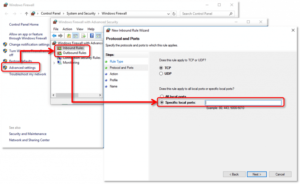 Add Firewall port exception for QuickBooks Error 6000