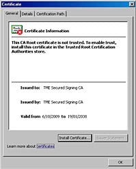 Install a digital signature certificate - QuickBooks error 15225