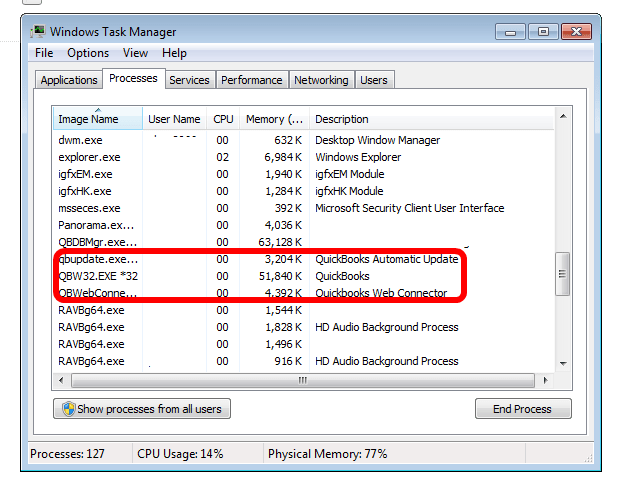 Close all QuickBooks Processes- QuickBooks server busy error