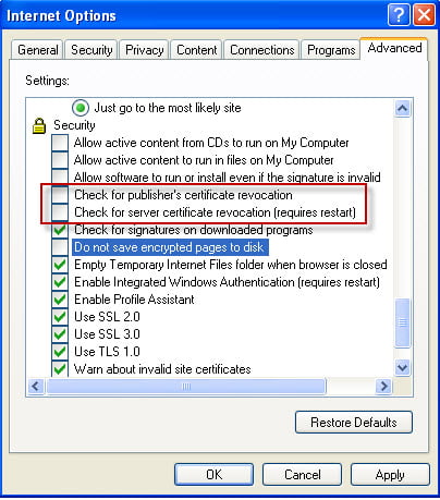 12000 series of connectivity error codes - Screenshot
