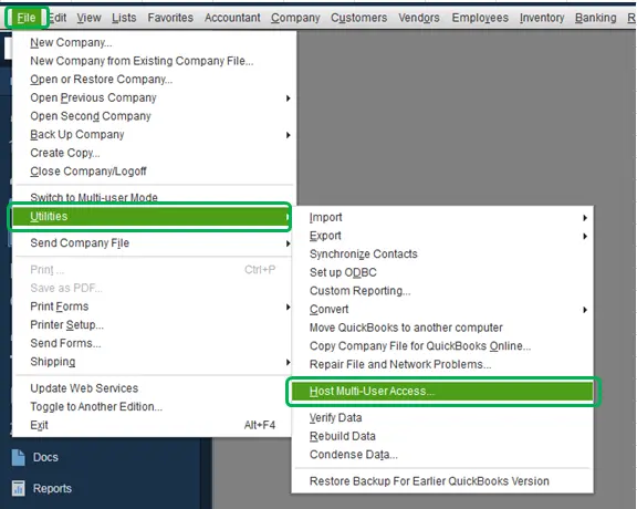 Host Multi user access in QuickBooks