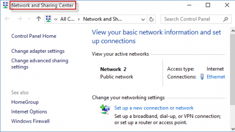 Network and sharing center- Error code H202