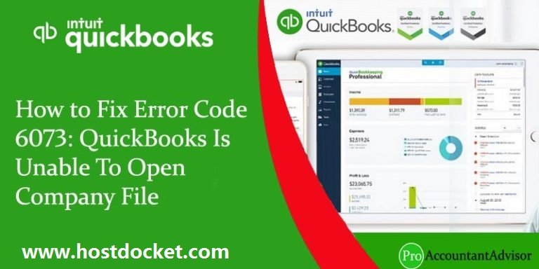 Quickbooks error code (-6073 -99001) when opening company file