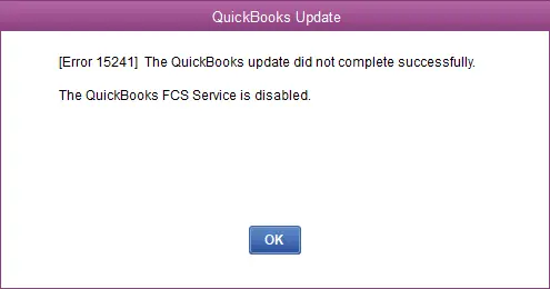 QuickBooks error 15241